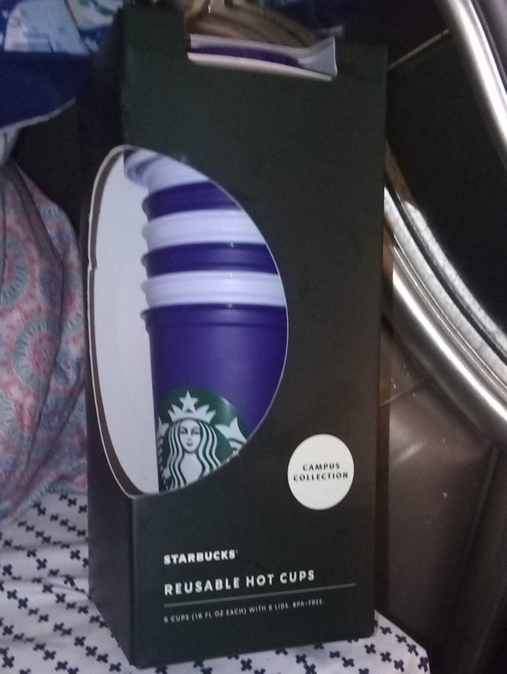 Starbucks Reusable Hot Cup Set in Purple and White